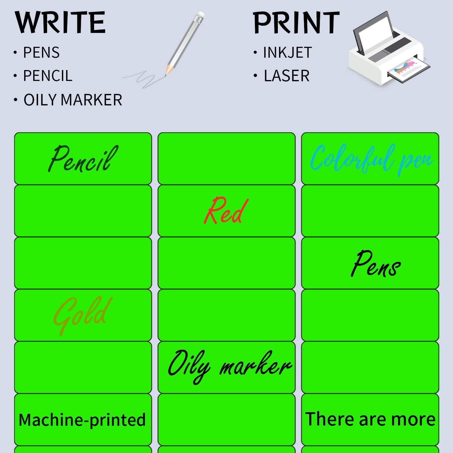 STARLIBOO 1" x 2-5/8" Address Labels- Neon Color Fluorescent Stickers for Laser/Inkjet Printer mailing Labels 8.5"×11"- Fluorescent Green