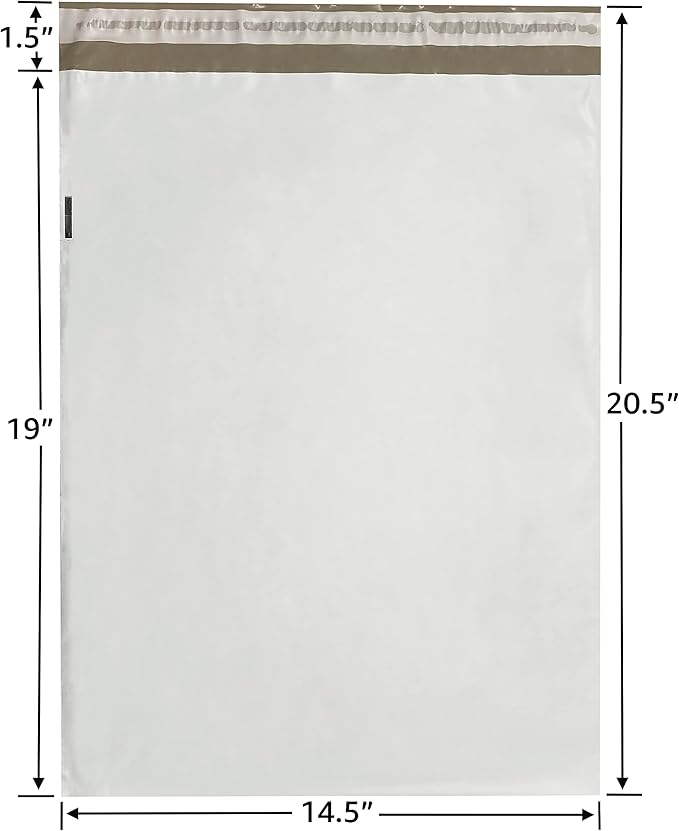 Colored Poly Mailers Pack of: (White, 14.5" x 19" pack of 250) Be creative with your packaging with Colored mailers