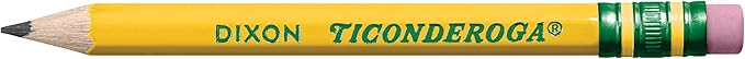 Ticonderoga My First Short Triangular Wood-Cased Pencils, 36 Count Golf Pencils, Pre-Sharpened, With Erasers, 72 Count