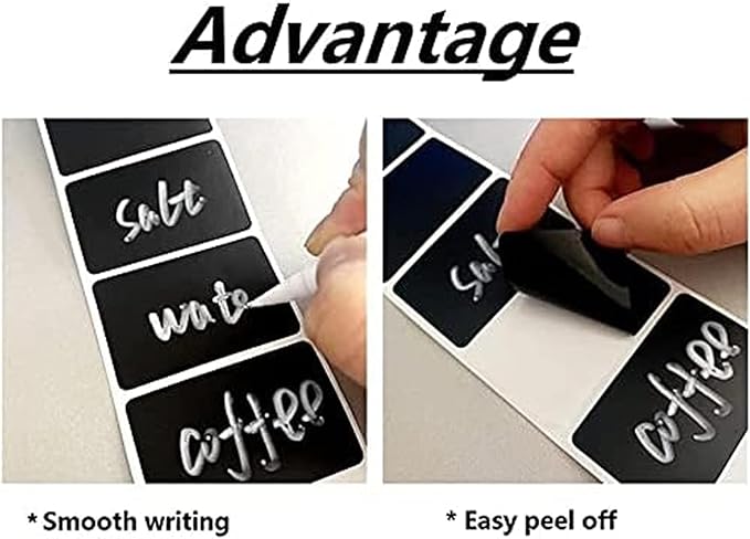 Wavy Shape Chalkboard Labels,Erasable Reusable Blackboard Stickers with 1 Liquid Chalk Pen,150 Pieces,for Jars, Spice, Craft, Home, Kitchen, Parties Decoration, Craft Rooms, Weddings