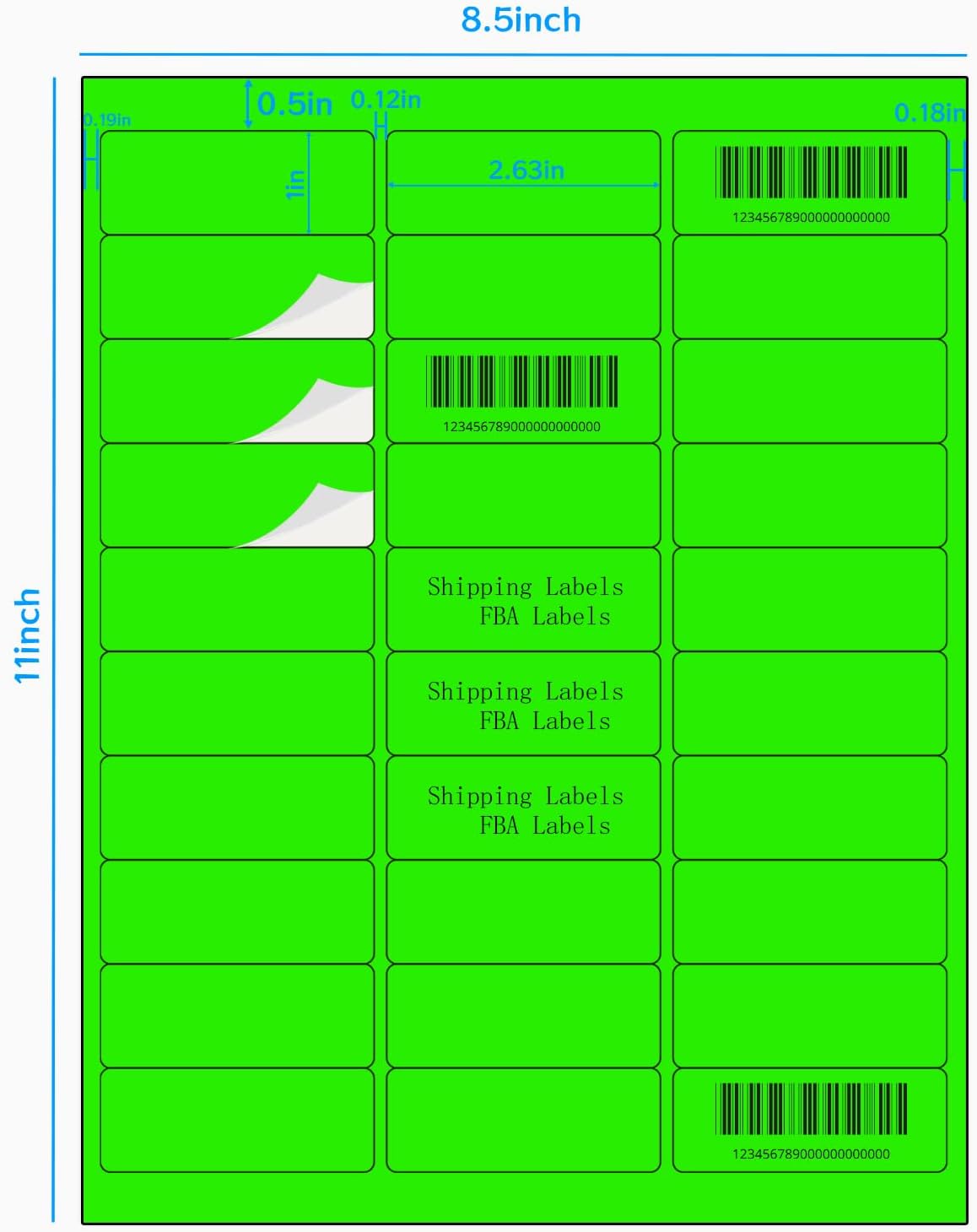 STARLIBOO 1" x 2-5/8" Neon Colored Labels Stickers Fluorescent Bright Neon Color Address Labels for Laser/Inkjet Printer, Permanent Adhesive- 600 Pcs/ 4Colors