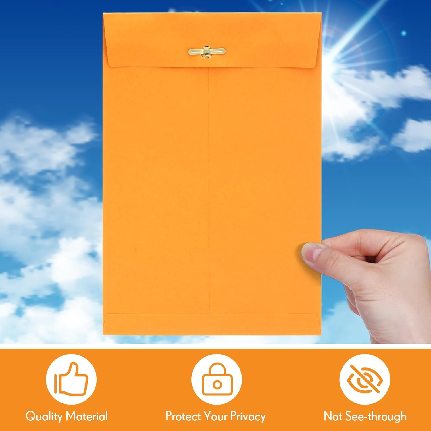 Teling 50 Pcs Manilla Envelopes Clasp Kraft Catalog with Closure for Storing Mailing 28 lb Kraft Envelope Paper for Office Document School Business Home(Yellow,6 * 9)