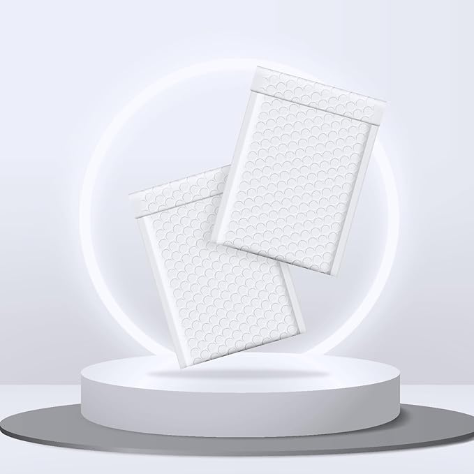 Fuxury 4x8 White Bubble Mailer 260 Pack Padded Envelopes, Small Bubble Mailers Usable Size 4x7" Bubble Envelopes Self-Seal Padded Mailers for Mailing Small Business,Small Items Shipping Bulk#000