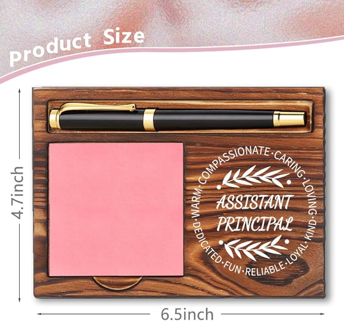 Assistant Principal Gifts, Assistant Principal Appreciation Gifts, Thank You Gifts for Assistant Principal, Inspirational Motivational Quote for Desk Self-Stick Note Pad Holders YB362