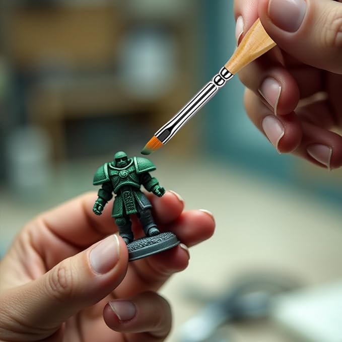 6Pcs Micro Paint Brushes Set with Triangular Handles - for Acrylics, Oils, Watercolors & Paint by Number, Citadel, Figurine, 40k，Mandala Painting（2PACK）