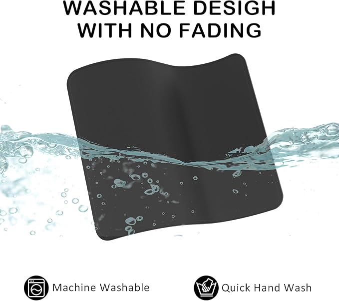 eulps Mouse Pad with Stitched Edge, Multiple Patterns Computer Mouse Pads with Non-Slip Rubber Base, Washable Cloth Mousepad, for Gaming, Laptop, PC (Graphite)