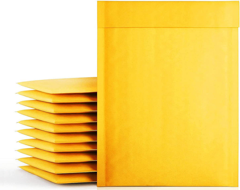 packbabol Kraft Bubble Mailers 6x10 Inch 50 Pcs,Small Self-Sealing Mail Shipping Bags,Yellow Padded Envelopes #0