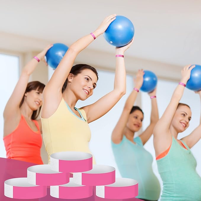 600 Packs Paper Wristbands for Events Neon Party Wristbands Colored Waterproof Paper Club Arm Bands Lightweight Identification for Concert Bar Entrance Admission(Pink)