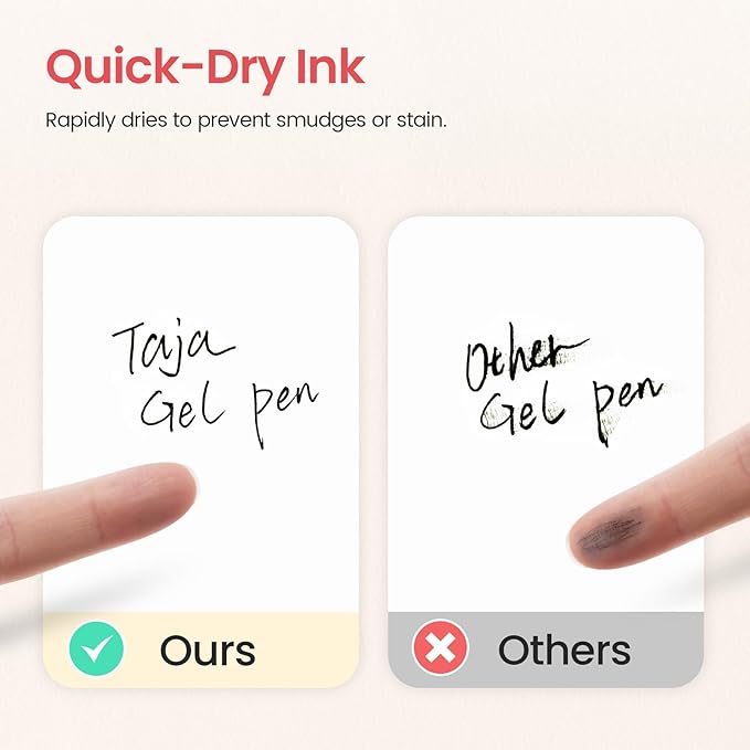 Gel Pens, 6 Pcs Quick Dry Blcak Gel Ink Pens, 0.5mm Fine Point Smooth Writing Pens for Journaling and Note Taking, Cute Aesthetic Pens for Women & Men-Sand Gold