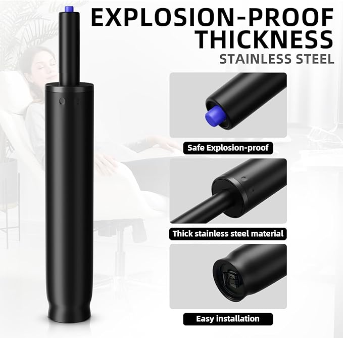 Sytopia Office Chair Cylinder Replacement - Heavy Duty Pneumatic Gas Lift Piston for Desk Chairs and Gaming Chairs - Universal Fit (11.5" ~ 17.5")