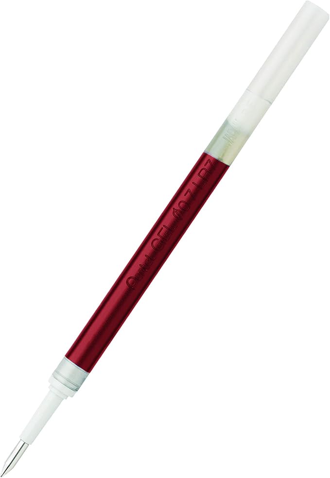 Pentel Refill Ink for BL57/BL77 EnerGel Liquid Gel Pen, 0 .7mm, Metal Tip, Red Ink, Box of 12 (LR7-B-12)