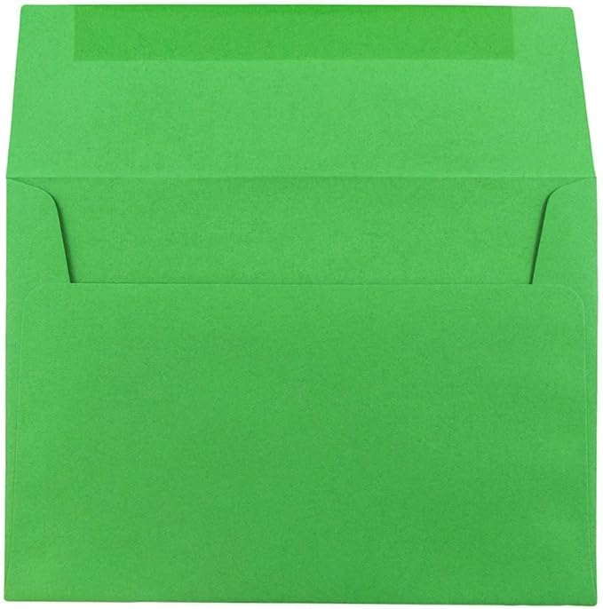 JAM PAPER A7 Colored Invitation Envelopes - 5 1/4 x 7 1/4 - Green Recycled - 50/Pack