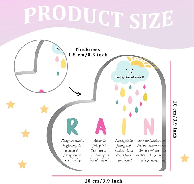 Mindfulness Technique Decor, Mental Health Rain Method Anxiety Coping Strategies Decorations for School Counselor Therapy Office Decor for Teacher Therapist Parents Counselor