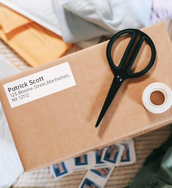 [3x130 pcs] Phomemo Address Labels, 0.98''x2.64'' (25x67mm) M110 M100 M220 M221 M120 M200 Labels, White, 130 Labels/Roll, 3 Rolls, All-Purpose Adhesive Thermal Phomemo Original Labels