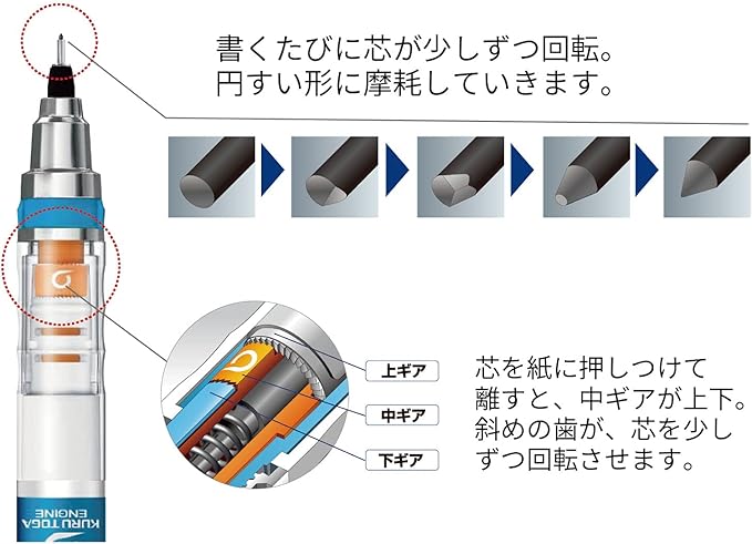 Uni Alpha-Gel Switch Mechanical Pencil, 0.5 mm, Black Body (M51009GG1P.24)