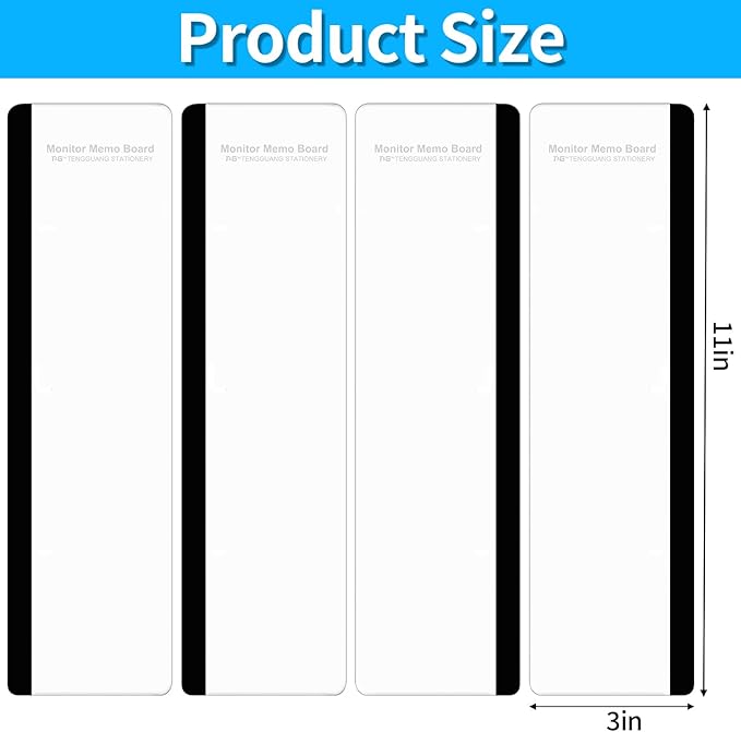 Monitor Memo Board, 4PCS Transparent Computer Monitor Memo Board, Monitor Side Panel Creative Desktop Memo Board, Acrylic Desktop Memo Board, Computer Sticky Note Holder for Home Office