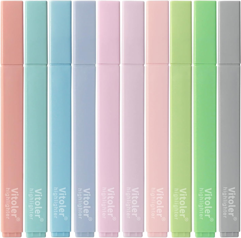 Bible Highlighters,10Pcs Chisel Tip Aesthetic Markers,Pastel Highlighters for Journaling Planner Notes School Supplies