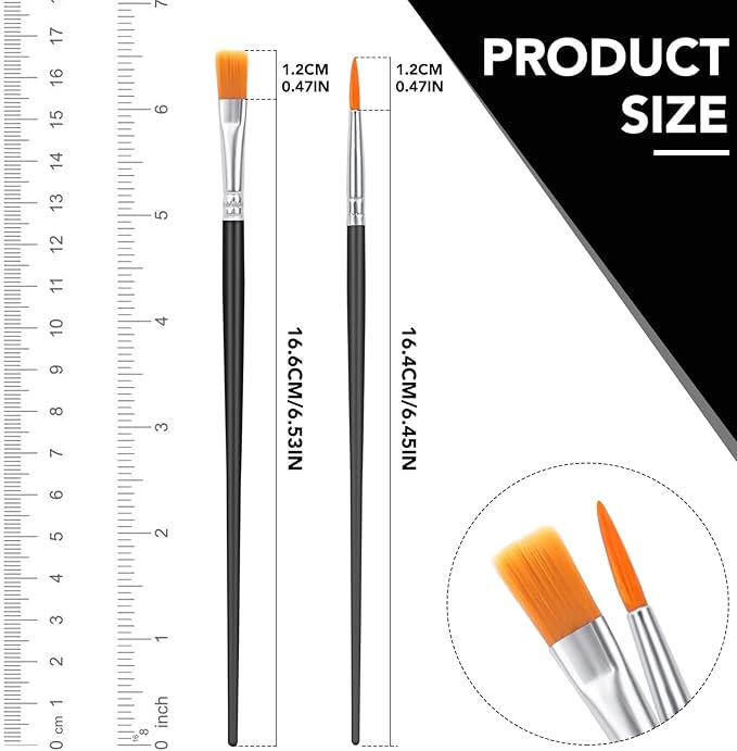 AROIC Small Paint Brushes Bulk,200 Pcs Black Nylon Hair Paint Brushes with Flat and Round Pointed Acrylic Paint Brush Kits,craft paint brushes for oil watercolor Face Artist And Kids Professional Kits