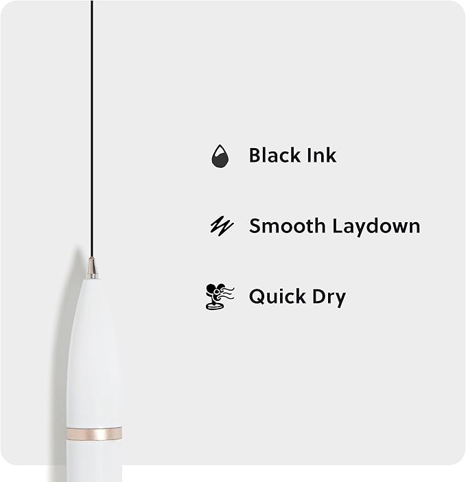 U Brands Monterey Ballpoint Pens, Set of 12, White and Rose Gold, Bold (1.0 mm) Point, Black Ink