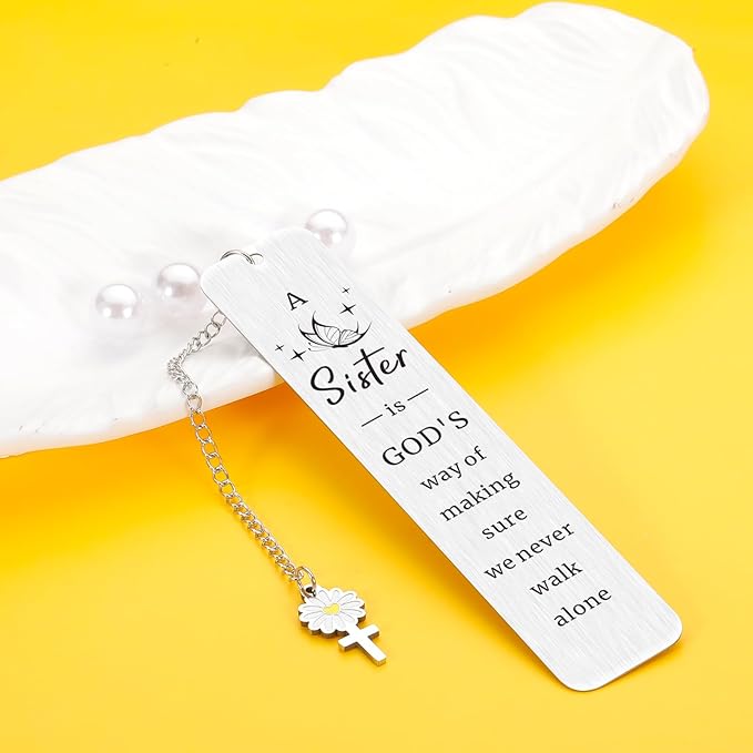 Sister Gifts from Sister Gifts for Women, Sister in Law Sister Birthday Christmas Gifts for Women Friend Sister Bookmarks for Book Lover First Communion Confirmation Graduation Friendship Gifts