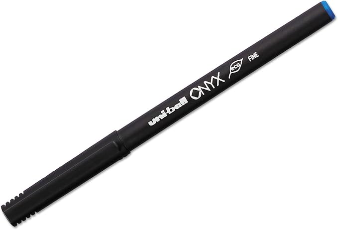 Sanford Uniball Onyx Roller Stick Pen, 0.7mm Fine, Blue Ink, Dozen (60145)