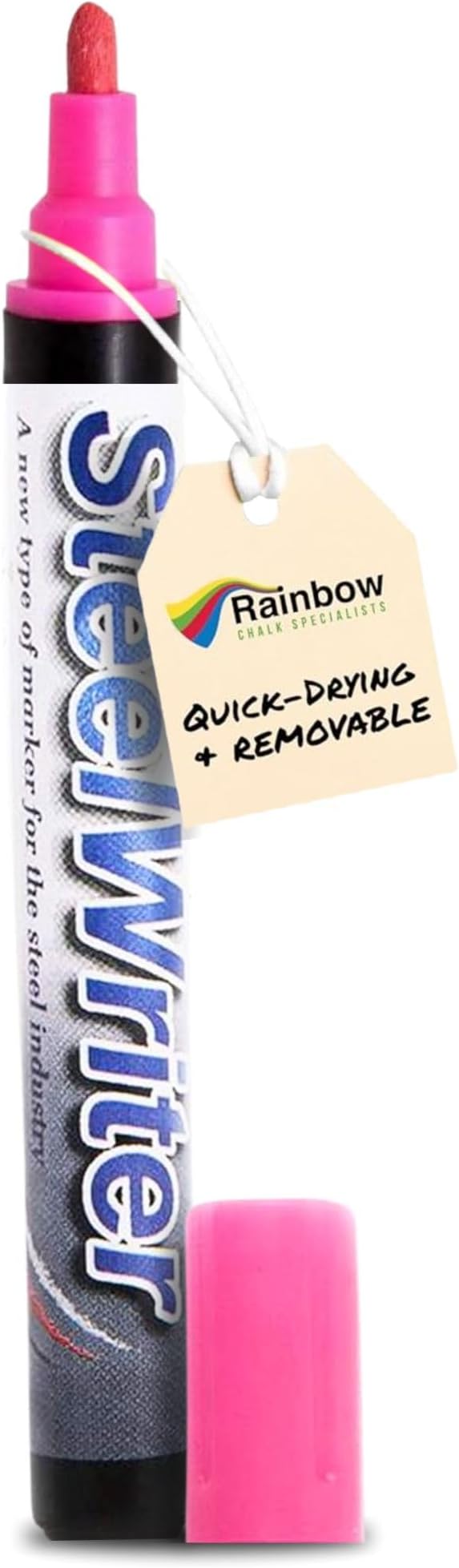 Metal Marking Paint Pen - Industrial Marker For Writing & Drawing on Steel and Metals - Washable Removable Paint Markers For Metal, Wet Erase Metal Paint, Pink Paint Pen for Construction and Welders