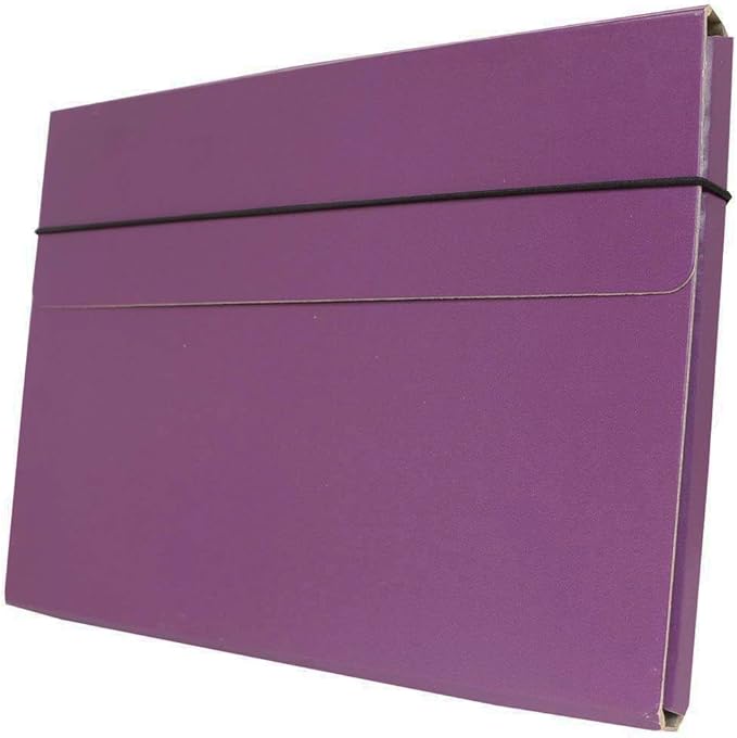JAM Paper Strong Thin Portfolio Carrying Case with Elastic Band Closure - 9 1/4 x 1/2 x 12 1/2 - Purple - Sold Individually