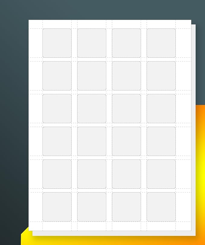 24UP 1.5" x 1.5" Square Labels for Laser & Inkjet Printers[200 Sheets,4800 Labels]