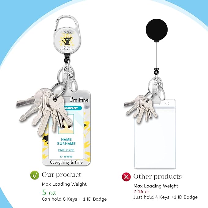 Lanyards for Id Badges, Black Cat Badge Holder with Retractable Reel Clip, Funny Cute Work Name Tag Keychain Lanyard ID Card Protector Case for Women Teacher Nurse Nursing Student Office