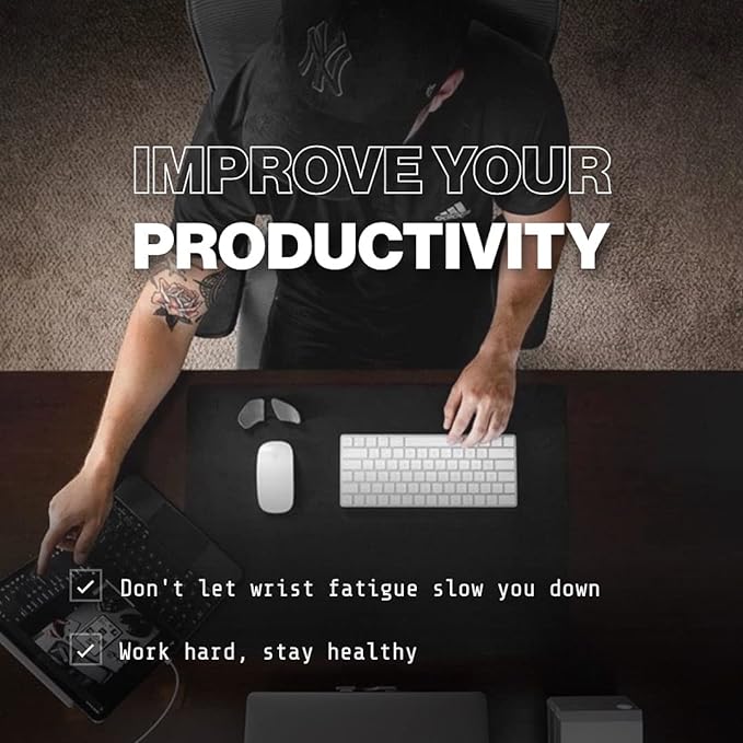 DELTAHUB Carpio 2.0 - Right-Handed Truly Ergonomic Wrist Rest for Mouse, Carpal Tunnel Support, Pain Relief, Anti-Fatigue, Easy Glide, Sleek, Office Computer, Laptop, Gaming - Large, White