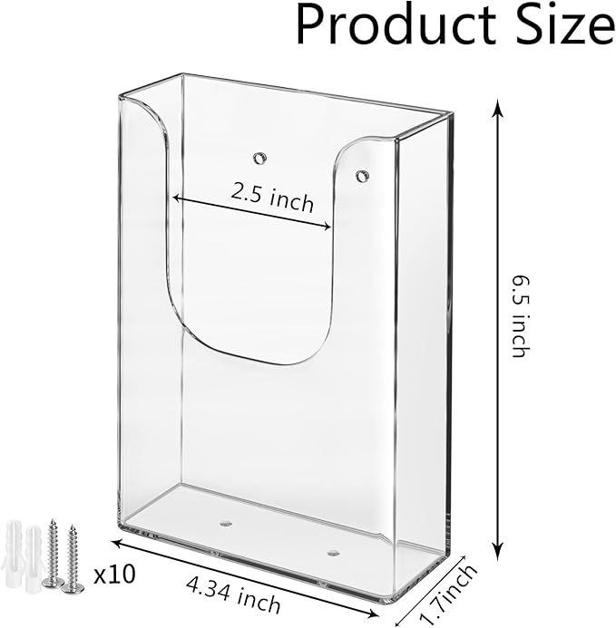 zavekia Brochure Holder, 4 x 6 Inches Brochure Holder Wall Mount Literature Holder Clear Flyer Holder Wall Mounted (10 pack)