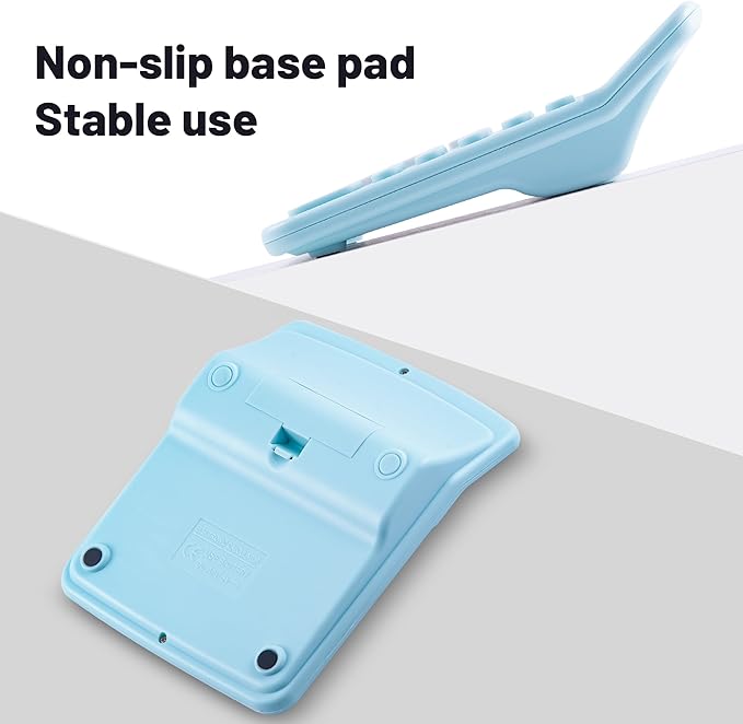 Golcellia Calculators Desktop, Blue Calculator, Cute Calculator 12 Digit Desk Calculator Large Display, Dual Power Solar Battery, Office Home School Supplies for Adults & Students