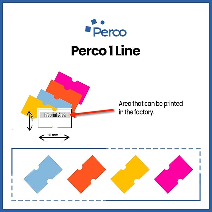 Custom Price and Date Labels for Perco Lite, X, Plus and Perco Pro 1 Line Guns - Choose Color, Font and Imprint - Case of 30 Sleeves