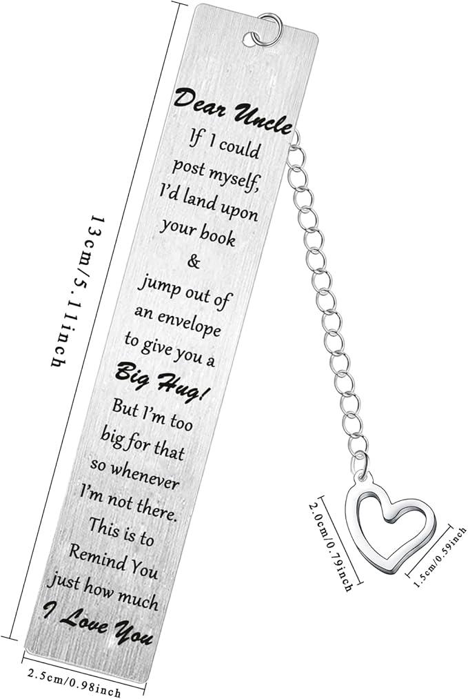 Uncle Gifts Bookmark for Uncle from Niece Nephew Father’s Day Gifts for Uncle Birthday Christmas Gift I Love You Gifts Happy Retirement Appreciate You Quotes Family Day Presents