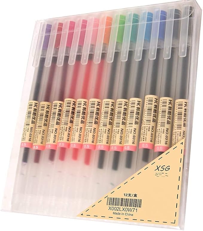Premium Gel Ink Pen Fine Point Pens Ballpoint Pen 0.5mm for Japanese Office School Stationery Supply 12 Packs