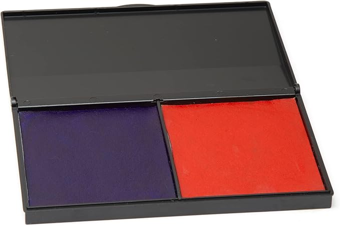 Ink Pad for Rubber Stamps, Stamp Pad for Clear Impression Stamping, Quality Felt Pad Black Ink, Red Ink, Blue Ink L (3.5 * 6.3) (Red & Blue)