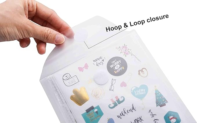7''x5'' Vertical Clear Plastic Envelopes Hook Loop Closure Receipt Sticker Storage Holder 30 Pack