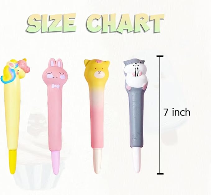 Easter Baskets Kawaii Squishy Pens 4 Pcs Cute & Fun Pen for Stationary & Cool Pens for Teenage Gifts for Tweens Back to School Supplie