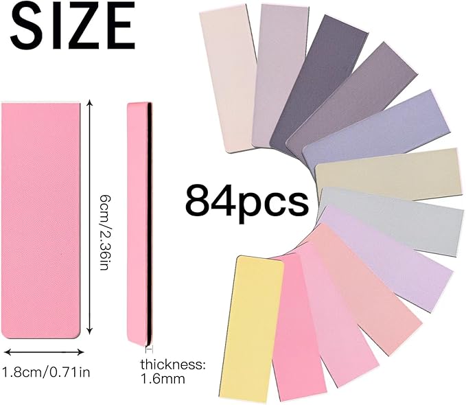 84PCS Magnetic Bookmarks Book Mark, 12 Colors Magnet Bookmark Clips Bulk, Cute Gifts Book Marks for Reading Women Men, Bookmarks for Book Lovers
