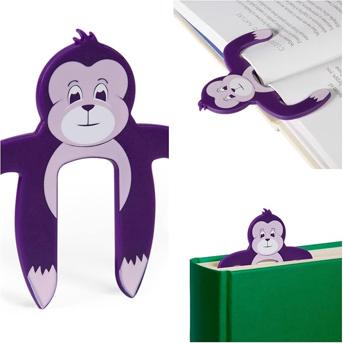 Page Pals Bookmark Bookholder | Page Holder | Music Holder Clip | Music Paper Holder | Magazine, Cookbook | Reading in Bed at Home | Office, Desk, Kitchen Use | Novelty Reading Gift Idea (Ape)
