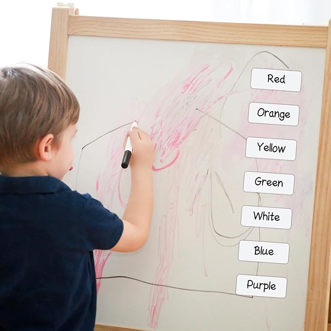 Dry Erase Magnetic Labels 3.1x1.2 Inch White, Reusable Magnetic Dry Erase Labels for Whiteboards，Pack of 40