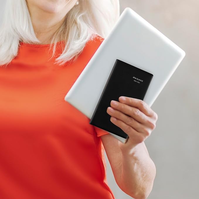 AT-A-GLANCE Planner 2024-2025 Academic, Monthly Pocket Planner, 3-1/2" x 6", Flexible Cover, DayMinder, Black (AY5300)