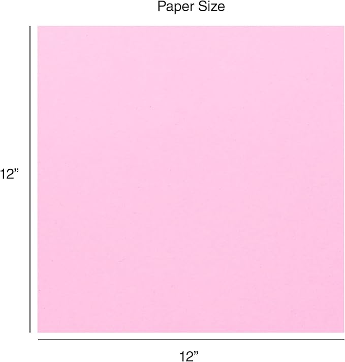 Cardstock 12 x 12 Paper Pack - 65lb Smooth Card Stock for Crafts, Cardmaking, Art Projects - 50 Square Scrapbook Sheets, 5 Assorted Colors - Double Sided with Solid Core, Pastel