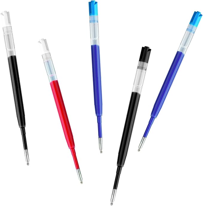 DunBong G2 Gel Ink Pen Refills, for Retractable Gel Pens, Gel Ink Rollerball Pens, 0.5mm Fine Point, Pack of 5 (Black)