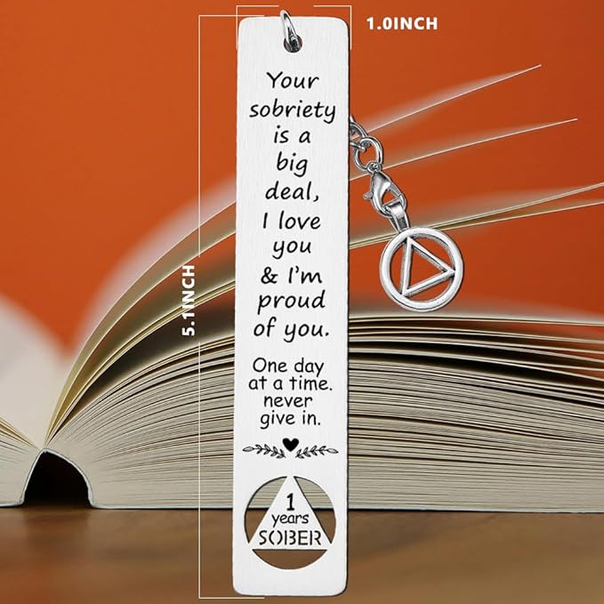 1 Year Sober Gifts for Men, Sobriety Gift for Men Women, Sober Recovery Alcoholics Recovering Gift, Sober Gifts for Loved One in Recovery, 1 Year Sober Anniversary gift-DB16