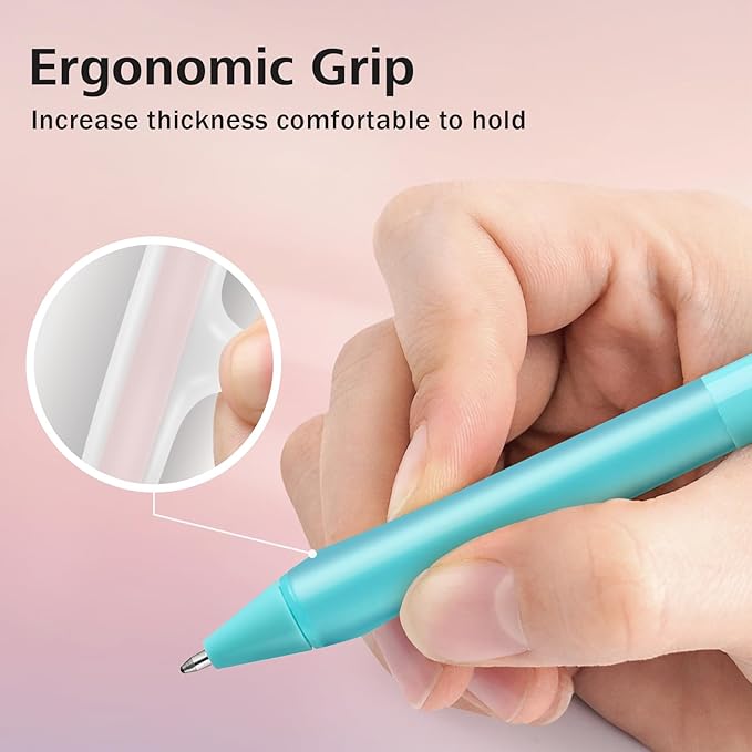 WRITECH Retractable Gel Ink Pens: Fine Point 0.7mm Assorted Color Soft Grip 8ct No Bleed & Smear Extra Smooth Writing Bullet Tip Colored Pen Set for Journaling Coloring