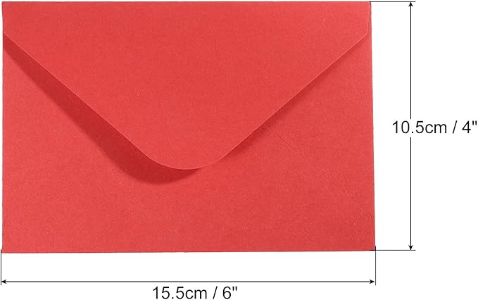PATIKIL Mini Envelopes, 50 Pack Gift Cards Business Cards Envelope for Greeting Weddings, Red