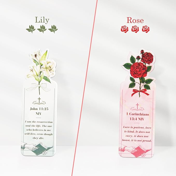 Bible Bookmark for Women, 80 Scriptures Religious Inspirational Bible Verse Bookmarks for Christian Gifts, Prayer Cards, Pink Scripture Book Marks for Reading Women, Book Lovers, Church Gifts in Bulk