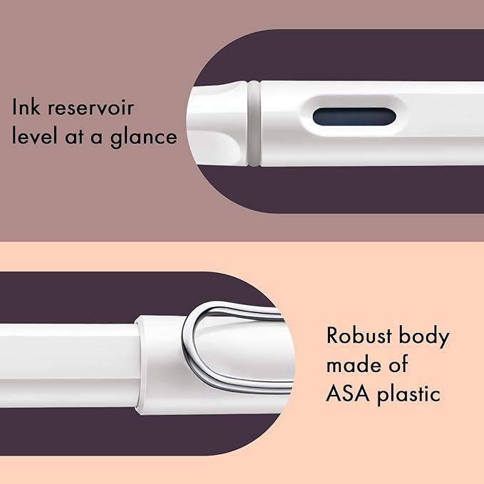 LAMY safari white - Fountain Pen with ergonomic grip & polished steel nib in size EF - ideal for any Writing & Calligraphy - including LAMY T 10 blue cartridge - Right-Handed