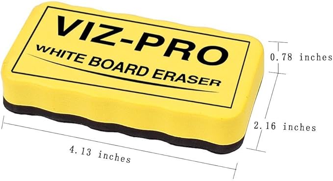 VIZ-PRO Magnetic White Board Eraser, 3 Colored Eraser, 3 Piece